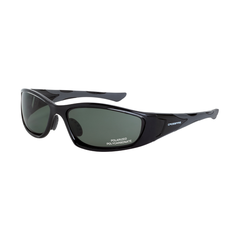 MP7 Foam Lined Safety Eyewear - Black Frame - Blue-Green Polarized Lens - Tinted Lens